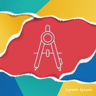 Stationery compasses line icon N4