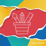 pencil and ruler line icon