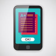 plus grade in the notebook flat icon with long shadow N2