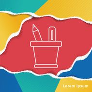 pencil and ruler line icon N2