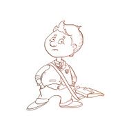 Schoolboy character vector sketch N2