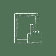 Touch screen tablet icon drawn in chalk N5