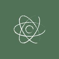 Atom icon drawn in chalk