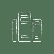Books icon drawn in chalk