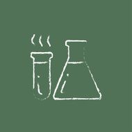 Laboratory equipment icon drawn in chalk