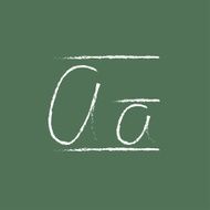 Cursive letter a icon drawn in chalk