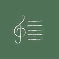 Treble clef icon drawn in chalk
