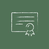 Certificate icon drawn in chalk