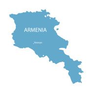 blue map of Armenia