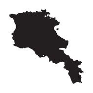 black map of Armenia