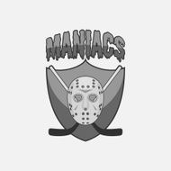 Monochrome Hockey Team Label