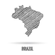 Brazil map hand draw