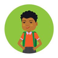 Schoolboy with backpack N2