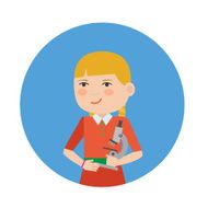 Girl with microscope N2