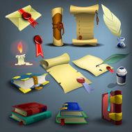 Set of education and writing Vector illustration