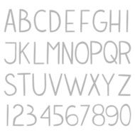 Full hand drawn vector alphabet with numbers