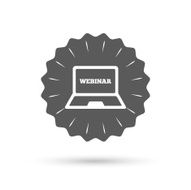 Webinar laptop sign icon Notebook Web study