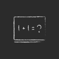 Maths example on the blackboard icon drawn in chalk N2