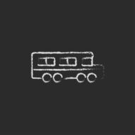 School bus icon drawn in chalk N2