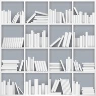 Library bookshelf full of books Vector Illustration