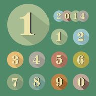 Vintage retro numbers Vector illustration