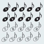 numbers with music notes