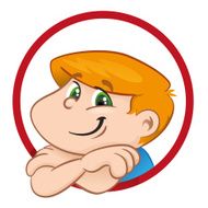 Person illustration boy face down in a circle or ball N2