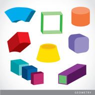 Colorful set of geometric shapes platonic solids vector illustration