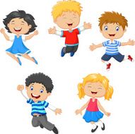 Children jumping together N2