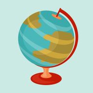 Education icon cartoon abstract stylized school globe