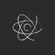 Atom icon drawn in chalk N2
