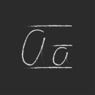 Cursive letter a icon drawn in chalk N2