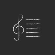 Treble clef icon drawn in chalk N2