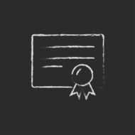 Certificate icon drawn in chalk N2