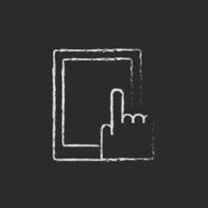 Touch screen tablet icon drawn in chalk N6