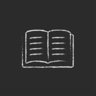 Open book icon drawn in chalk N2