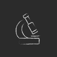 Microscope icon drawn in chalk N2