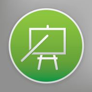 Blackboard icon on green button clean vector