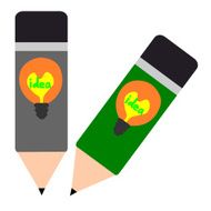 Light bulb picture on pencil Write idea Idea pencil