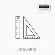 Triangular ruler icon Straightedge sign N5
