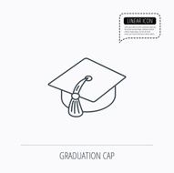 Graduation cap icon Diploma ceremony sign N3