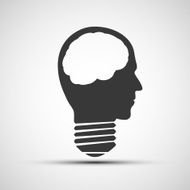 Vector icons bulb of a human head