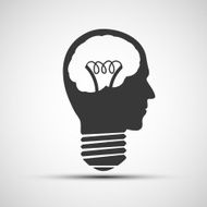 Vector icons bulb of a human head N2