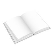 White opened book with blank pages Vector