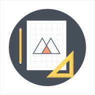 Geometry design flat style colorful vector icon for info grap N2
