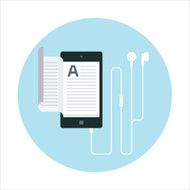 Electronic book audio book flat style colorful vector icon fo N2