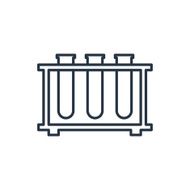 outline icon of laboratory tubes