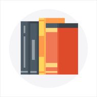 Library documents theme flat style colorful vector icon for