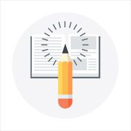 Knowledge is light theme flat style colorful vector icon for