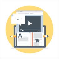 Elearning flat style colorful vector icon for info graphics w N2